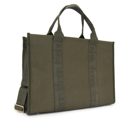 Maxi Canvas – Army Green – Gold Zip – Army Green Strap - Image 2