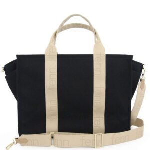 Maxi Canvas – Black – Gold Zip – Toffee Handle