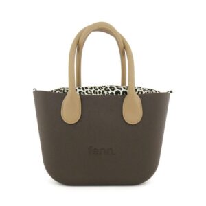 Petite – Choc – Pattern 10 Inner – Light Tan Microfibre Round Handle