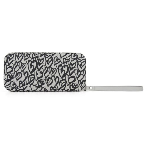 Wallets – Grey Heart – Silver Zip – Grey Strap