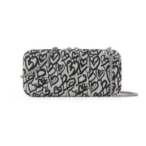 Wallets – Grey Heart – Silver Zip – Silver Chain