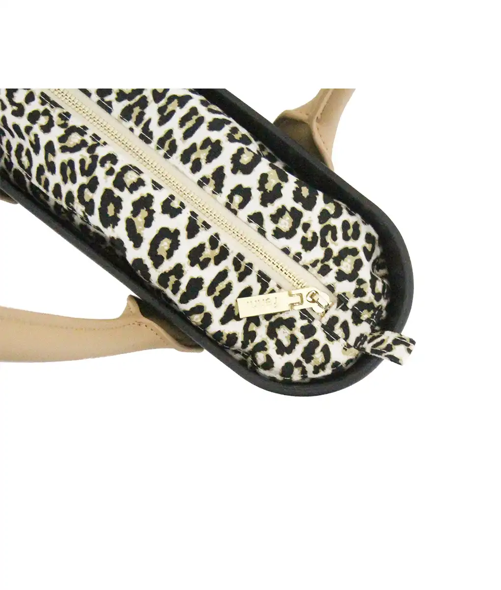 PETITE COLLECTION – BLACK – pattern10 inner – gold zip – light tan handle - Image 3