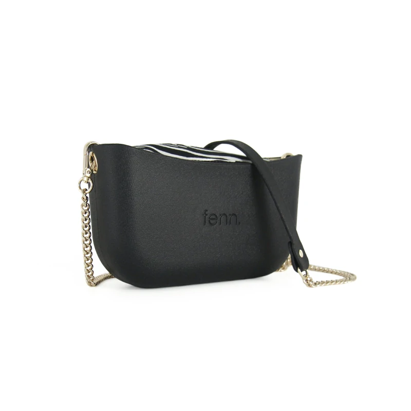 Classic Collection – Black – Pattern 44 Inner – Gold Zip – Black/Gold Chain Handle - Image 2