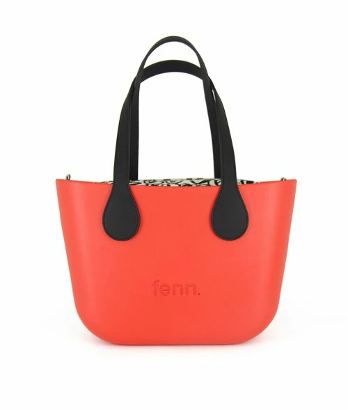 Petite Collection – Tangerine Red – Pattern 48 Inner – Silver Zip – Black Handle